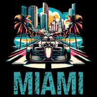 Formula Miami City Racing Circuit Car Map Grand Prix Race Cooling Performance Crew T-Shirt