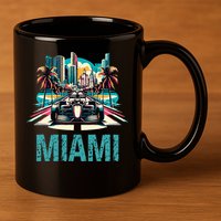 Formula Miami City Racing Circuit Car Map Grand Prix Race 11oz C Handle Ceramic Mug