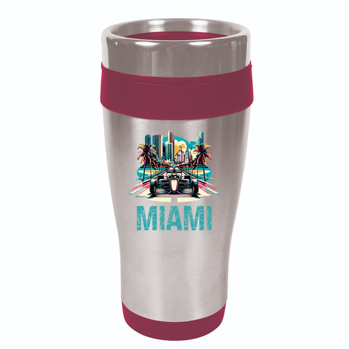 Formula Miami City Racing Circuit Car Map Grand Prix Race 16oz Travel Tumbler