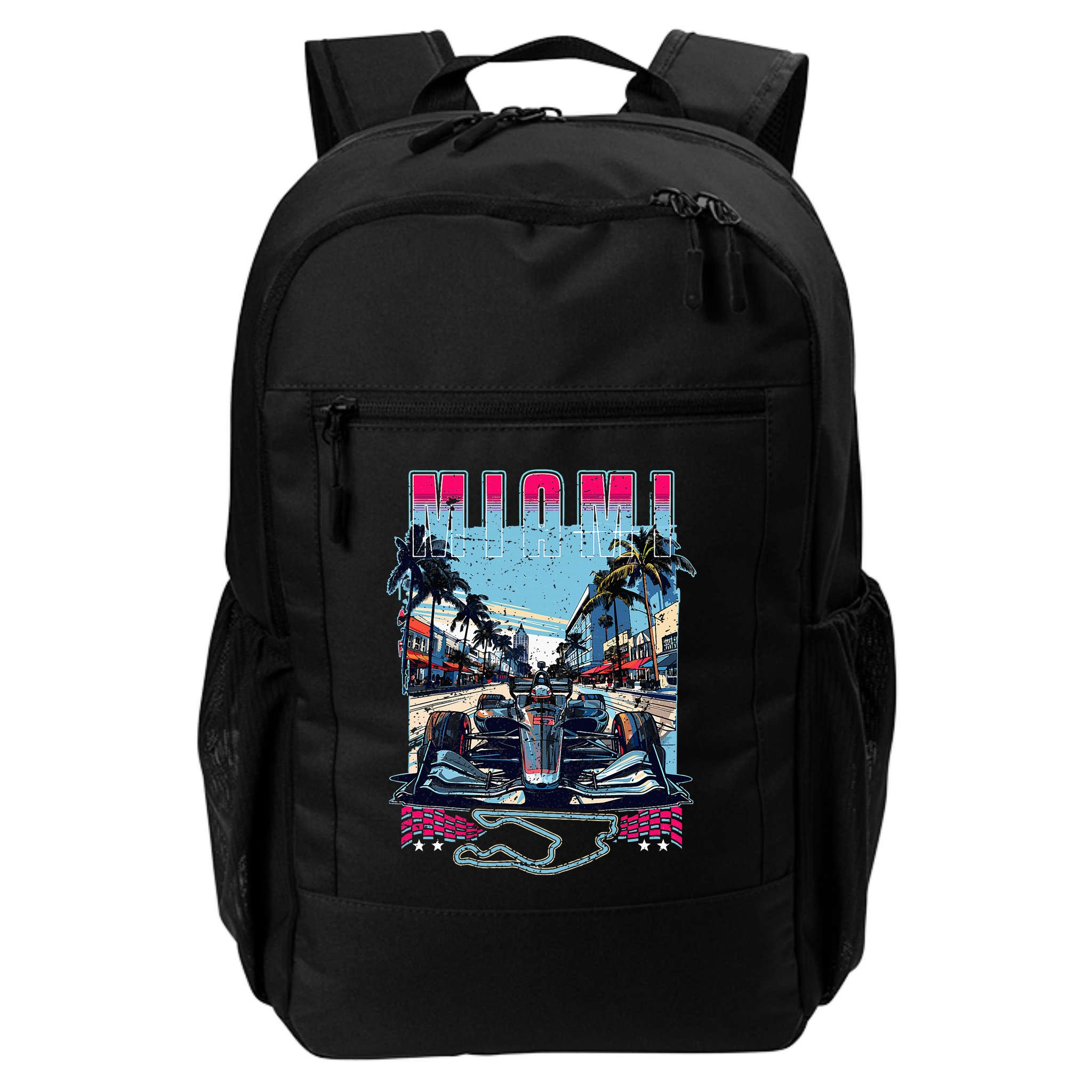 Formula Miami City Racing Racetrack Car Map Grand Prix Race Backpack