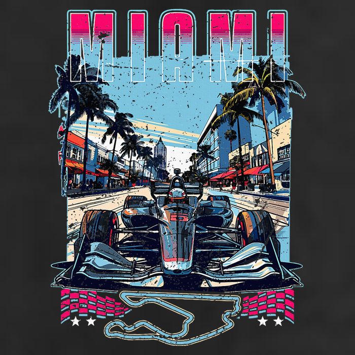 Formula Miami City Racing Racetrack Car Map Grand Prix Race Beanie