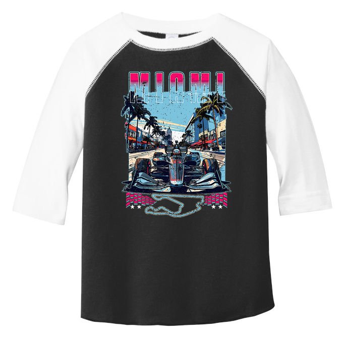 Formula Miami City Racing Racetrack Car Map Grand Prix Race Toddler Fine Jersey T-Shirt