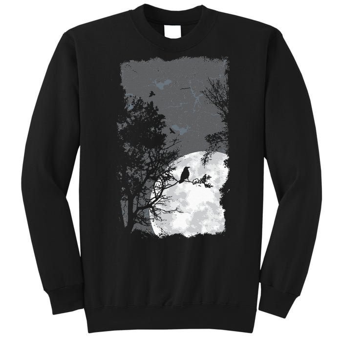 Full Moon Crow Gloomy Forest Costume Awesome Halloween Gift Sweatshirt