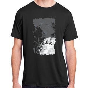 Full Moon Crow Gloomy Forest Costume Awesome Halloween Gift Adult ChromaSoft Performance T-Shirt