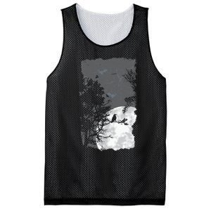 Full Moon Crow Gloomy Forest Costume Awesome Halloween Gift Mesh Reversible Basketball Jersey Tank