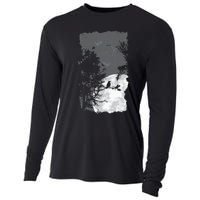 Full Moon Crow Gloomy Forest Costume Awesome Halloween Gift Cooling Performance Long Sleeve Crew