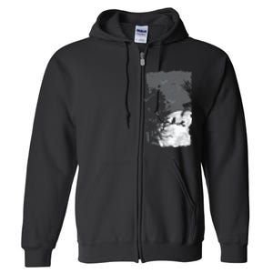 Full Moon Crow Gloomy Forest Costume Awesome Halloween Gift Full Zip Hoodie