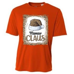 Funny Mamaw Claus Christmas Family Matching Pajama Leopard Gift Cooling Performance Crew T-Shirt