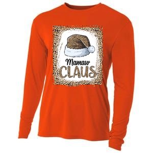 Funny Mamaw Claus Christmas Family Matching Pajama Leopard Gift Cooling Performance Long Sleeve Crew