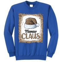 Funny Mamaw Claus Christmas Family Matching Pajama Leopard Gift Sweatshirt