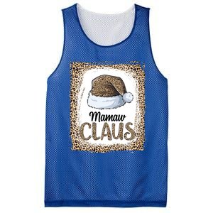 Funny Mamaw Claus Christmas Family Matching Pajama Leopard Gift Mesh Reversible Basketball Jersey Tank