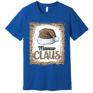 Funny Mamaw Claus Christmas Family Matching Pajama Leopard Gift Premium T-Shirt