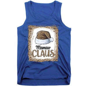 Funny Mamaw Claus Christmas Family Matching Pajama Leopard Gift Tank Top