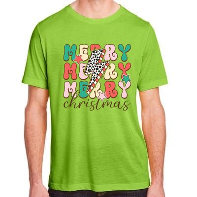 Festive Merry Christmas Holiday Candy Cane Graphic Adult ChromaSoft Performance T-Shirt