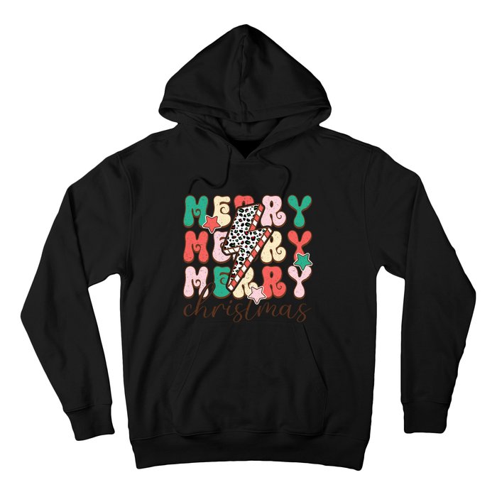 Festive Merry Christmas Holiday Candy Cane Graphic Hoodie