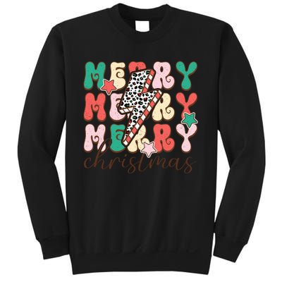 Festive Merry Christmas Holiday Candy Cane Graphic Sweatshirt