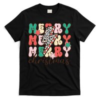 Festive Merry Christmas Holiday Candy Cane Graphic T-Shirt