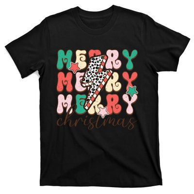 Festive Merry Christmas Holiday Candy Cane Graphic T-Shirt