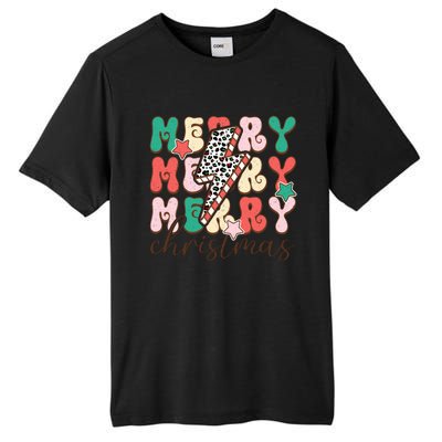 Festive Merry Christmas Holiday Candy Cane Graphic Tall Fusion ChromaSoft Performance T-Shirt