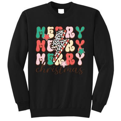 Festive Merry Christmas Holiday Candy Cane Graphic Tall Sweatshirt