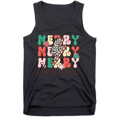 Festive Merry Christmas Holiday Candy Cane Graphic Tank Top