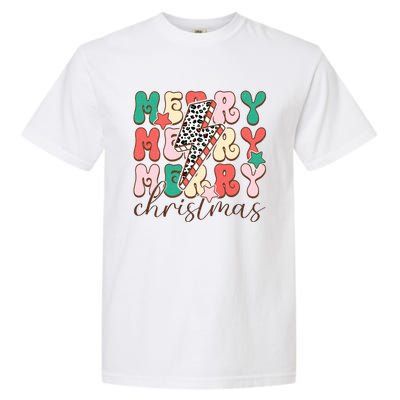 Festive Merry Christmas Holiday Candy Cane Graphic Garment-Dyed Heavyweight T-Shirt