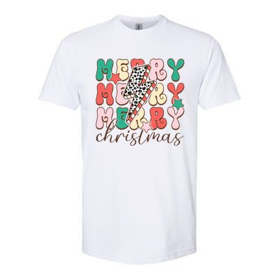 Festive Merry Christmas Holiday Candy Cane Graphic Softstyle CVC T-Shirt