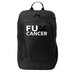 Fuck Melanoma Cancer F U Fu Black Ribbon Cancer Awareness Cool Gift City Backpack