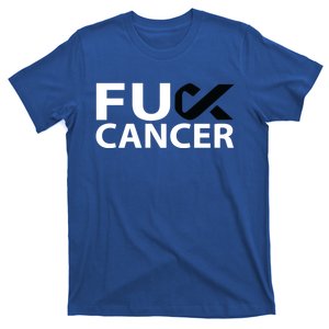 Fuck Melanoma Cancer F U Fu Black Ribbon Cancer Awareness Cool Gift T-Shirt