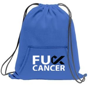 Fuck Melanoma Cancer F U Fu Black Ribbon Cancer Awareness Cool Gift Sweatshirt Cinch Pack Bag