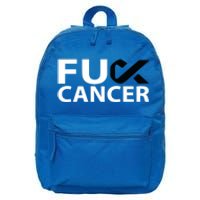 Fuck Melanoma Cancer F U Fu Black Ribbon Cancer Awareness Cool Gift 16 in Basic Backpack