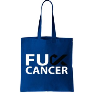 Fuck Melanoma Cancer F U Fu Black Ribbon Cancer Awareness Cool Gift Tote Bag