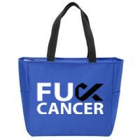 Fuck Melanoma Cancer F U Fu Black Ribbon Cancer Awareness Cool Gift Zip Tote Bag