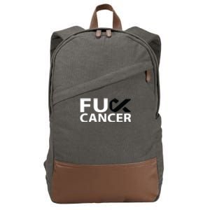 Fuck Melanoma Cancer F U Fu Black Ribbon Cancer Awareness Cool Gift Cotton Canvas Backpack