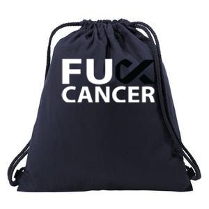 Fuck Melanoma Cancer F U Fu Black Ribbon Cancer Awareness Cool Gift Drawstring Bag