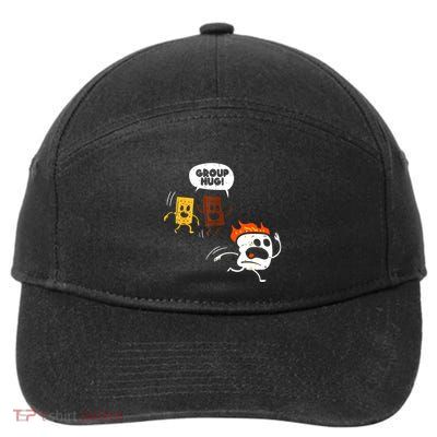 Funny Marshmallow Camping Group Hug Smores Gift 7-Panel Snapback Hat