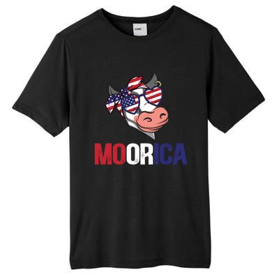 Funny Moorica Cow Lover 4th Of July Usa Patriotic Cow Meaningful Gift Tall Fusion ChromaSoft Performance T-Shirt