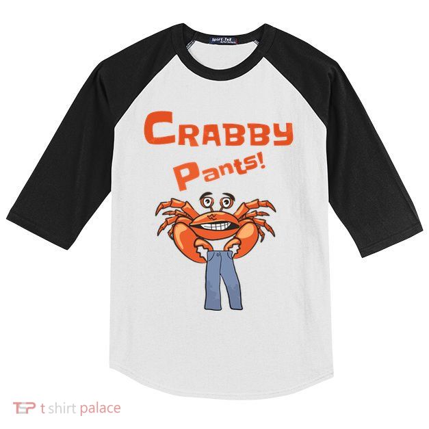 Funny Meme Crabby Pants With Crab Kids Colorblock Raglan Jersey