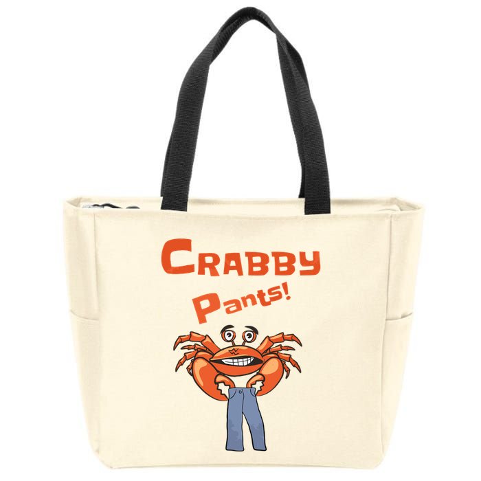 Funny Meme Crabby Pants With Crab Zip Tote Bag