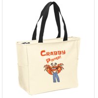 Funny Meme Crabby Pants With Crab Zip Tote Bag