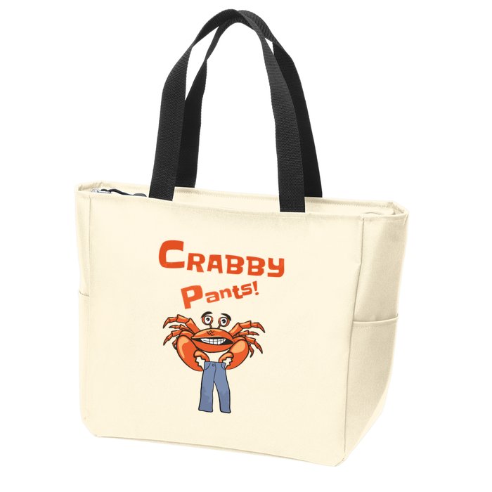 Funny Meme Crabby Pants With Crab Zip Tote Bag