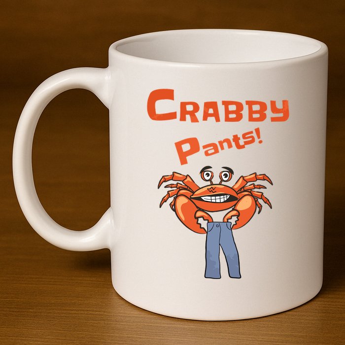 Funny Meme Crabby Pants With Crab 11oz C Handle Ceramic Mug