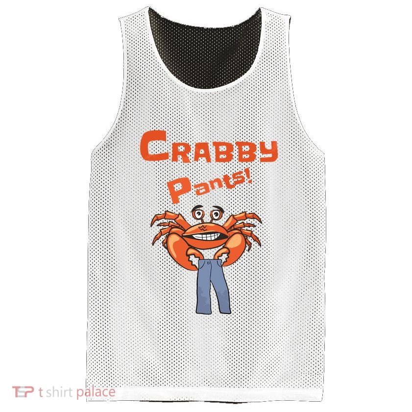 Funny Meme Crabby Pants With Crab Mesh Reversible Basketball Jersey Tank