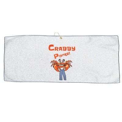 Funny Meme Crabby Pants With Crab Large Microfiber Waffle Golf Towel