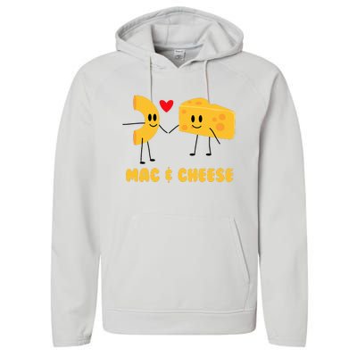 Funny Mac & Cheese Love Food Cute Veggie Gift Performance Fleece Hoodie