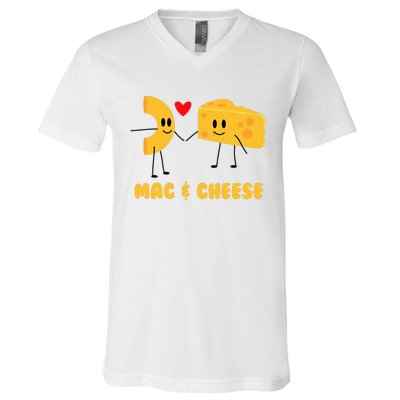 Funny Mac & Cheese Love Food Cute Veggie Gift V-Neck T-Shirt