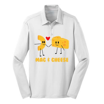 Funny Mac & Cheese Love Food Cute Veggie Gift Silk Touch Performance Long Sleeve Polo