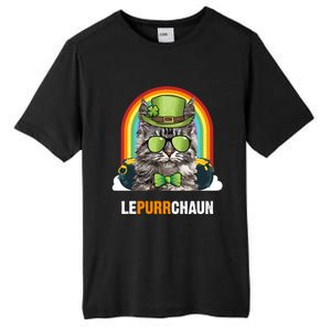 Funny Maine Coon Cat Lepurrchaun St Patricks Day Gift Tall Fusion ChromaSoft Performance T-Shirt