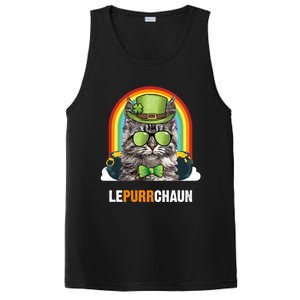 Funny Maine Coon Cat Lepurrchaun St Patricks Day Gift PosiCharge Competitor Tank