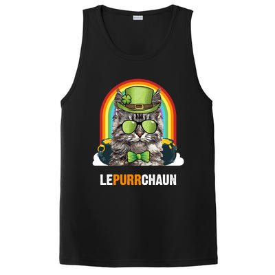 Funny Maine Coon Cat Lepurrchaun St Patricks Day Gift PosiCharge Competitor Tank